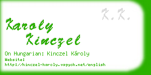 karoly kinczel business card